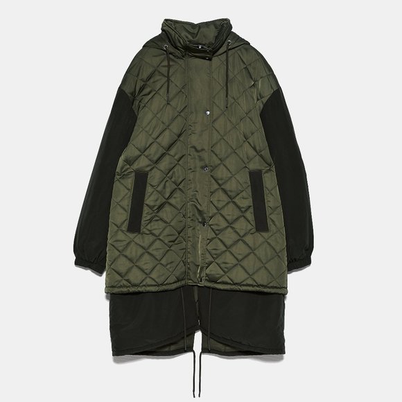 Zara Contrasting Oversized Long Puffer Jacket - Picture 4 of 5